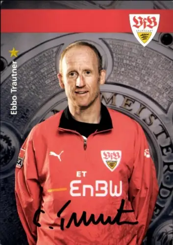 Autogrammkarte Torwarttrainer Ebbo Trautner, VfB Stuttgart, Autogramm