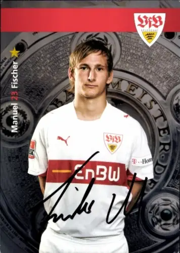Autogrammkarte Fußballer Manuel Fischer, VfB Stuttgart, Autogramm