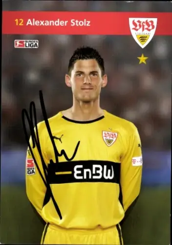 Autogrammkarte Fußballer Alexander Stolz, VfB Stuttgart, Autogramm