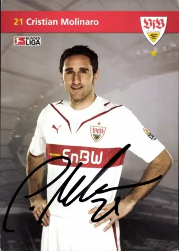 Autogrammkarte Fußballer Christian Molinaro, VfB Stuttgart, Autogramm