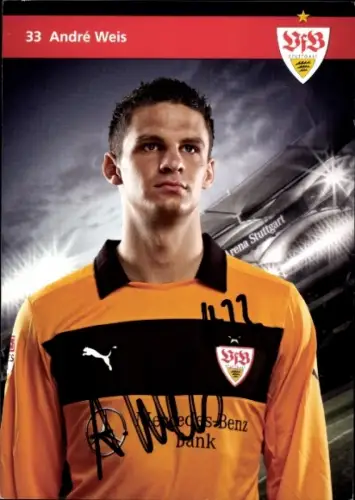 Autogrammkarte Fußballer André Weis, VfB Stuttgart, Autogramm
