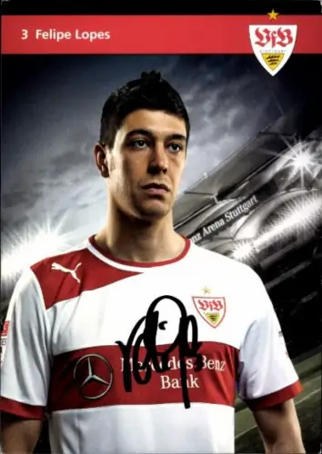 Autogrammkarte Fußballer Felipe Lopes, VfB Stuttgart, Autogramm