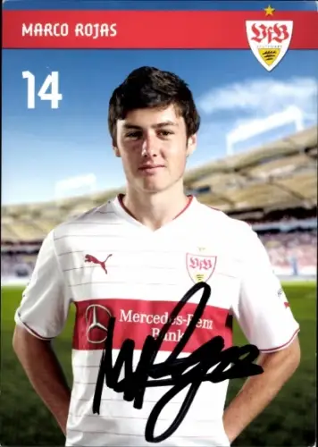 Autogrammkarte Fußballer Marco Rojas, VfB Stuttgart, Autogramm