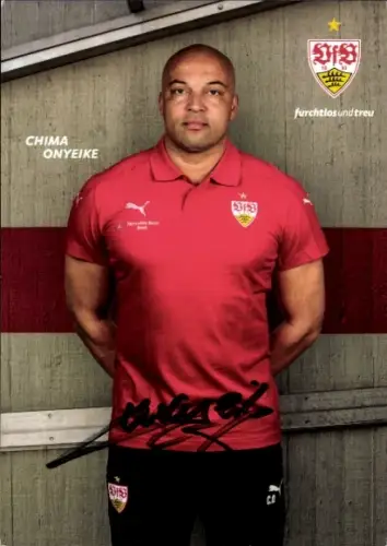 Autogrammkarte Fußballer Chima Onyeike, VfB Stuttgart, Autogramm