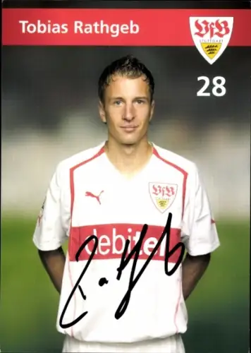Autogrammkarte Fußballer Tobias Rathgeb, VfB Stuttgart, Autogramm