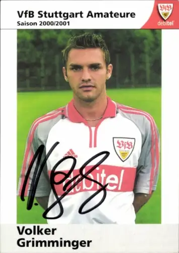 Autogrammkarte Fußballer Volker Grimminger, VfB Stuttgart, Autogramm