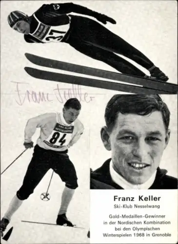 Foto Ski Sportler Frank Keller, Autogramm