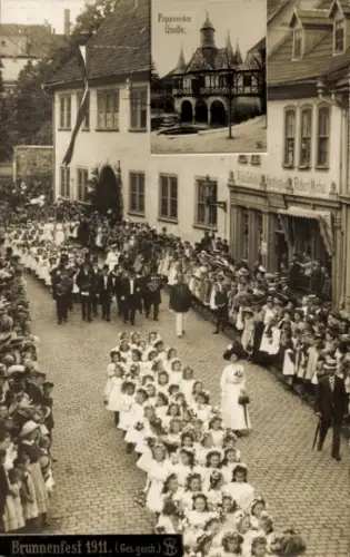 Foto Ak Mühlhausen in Thüringen, Popperoder Quelle, Popperoder Brunnenfest 1911, Festzug