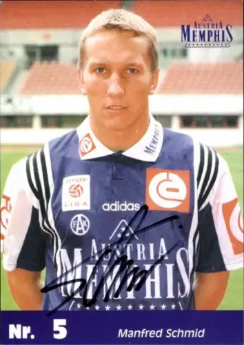 Autogrammkarte Fußballer Manfred Schmid, FK Austria Wien, Autogramm