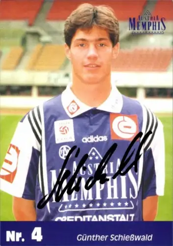 Autogrammkarte Fußballer Günther Schießwald, FK Austria Wien, Autogramm