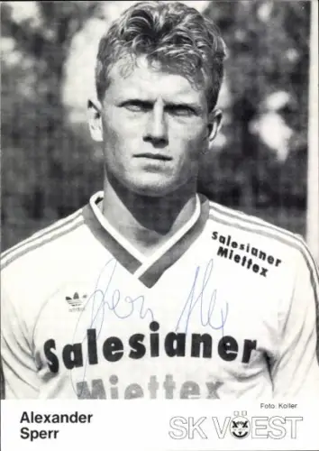 Autogrammkarte Fußballer Alexander Sperr, SK Vöest Linz, Autogramm