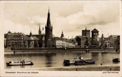 Ak Düsseldorf am Rhein, Rheinfront der Altstadt