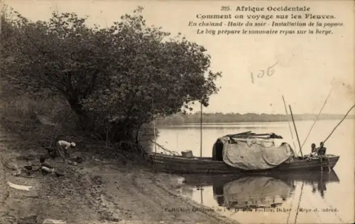 Ak Senegal, Boot auf einem Fluss