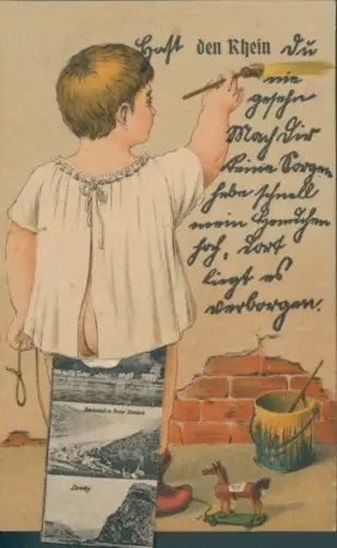 Leporello Ak Bacharach am Rhein, Burg Stahleck, Loreleyfelsen