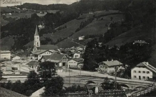 Ak Schellenberg Marktschellenberg Markt Schellenberg in Oberbayern, Teilansicht, Kirche