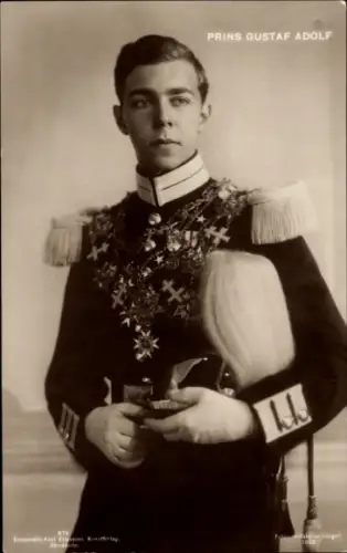 Ak Prinz Gustaf Adolf von Schweden, Portrait