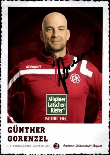 Autogrammkarte Co Trainer Günther Gorenzel, 1. FC Kaiserslautern, Autogramm