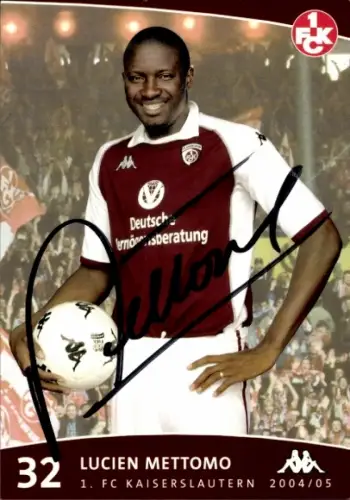 Autogrammkarte Fußballer Lucien Mettomo, 1. FC Kaiserslautern, Autogramm
