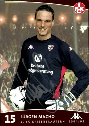 Autogrammkarte Fußballer Jürgen Macho, 1. FC Kaiserslautern, Autogramm