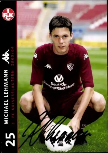 Autogrammkarte Fußballer Michael Lehmann, 1. FC Kaiserslautern, Autogramm