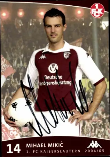 Autogrammkarte Fußballer Mihael Mikic, 1. FC Kaiserslautern, Autogramm