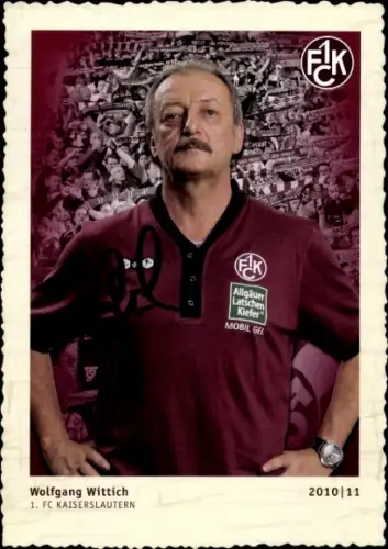 Autogrammkarte Zeugwart Wolfgang Wittich, 1. FC Kaiserslautern, Autogramm
