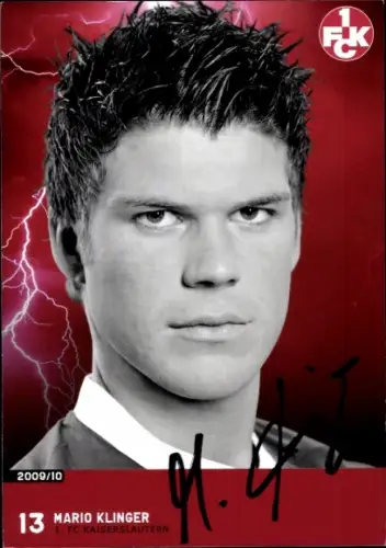 Autogrammkarte Fußballer Mario Klinger, 1. FC Kaiserslautern, Autogramm