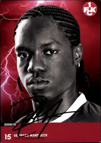 Autogrammkarte Fußballer Georges Mandjeck, 1. FC Kaiserslautern, Autogramm