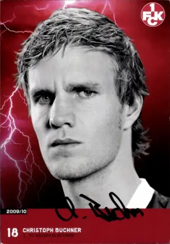 Autogrammkarte Fußballer Christoph Buchner, 1. FC Kaiserslautern, Autogramm