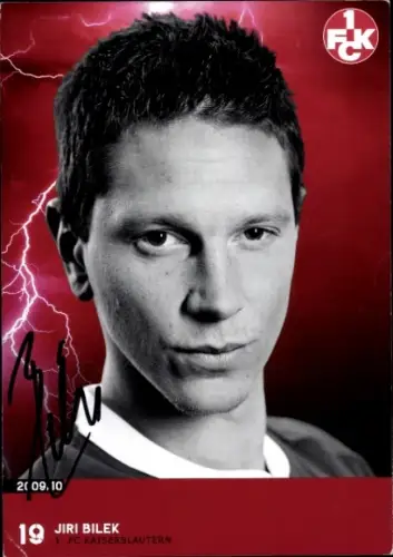 Autogrammkarte Fußballer Jiri Bilek, 1. FC Kaiserslautern, Autogramm