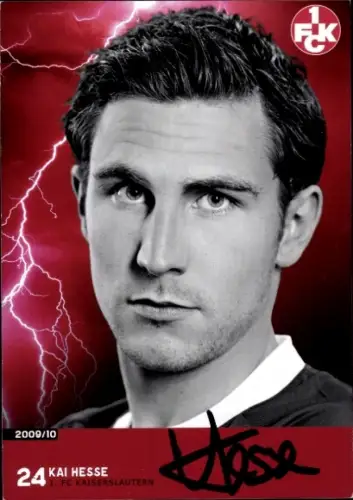 Autogrammkarte Fußballer Kai Hesse, 1. FC Kaiserslautern, Autogramm