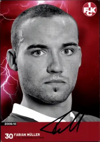 Autogrammkarte Fußballer Fabian Müller, 1. FC Kaiserslautern, Autogramm