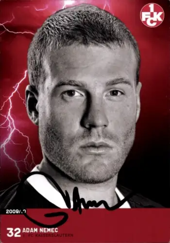 Autogrammkarte Fußballer Adam Nemec, 1. FC Kaiserslautern, Autogramm