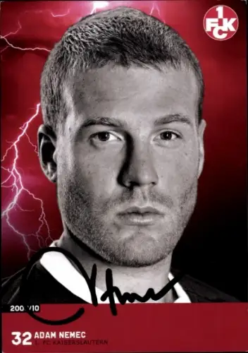 Autogrammkarte Fußballer Adam Nemec, 1. FC Kaiserslautern, Autogramm