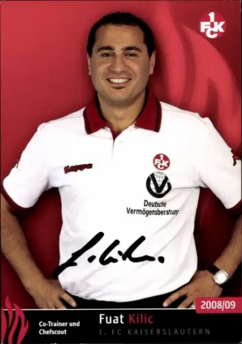 Autogrammkarte Co Trainer und Chefscout Fuat Kilic, 1. FC Kaiserslautern, Autogramm