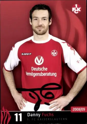 Autogrammkarte Fußballer Danny Fuchs, 1. FC Kaiserslautern, Autogramm