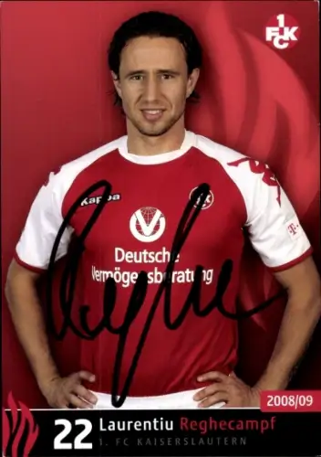 Autogrammkarte Fußballer Laurentiu Reghecampf, 1. FC Kaiserslautern, Autogramm