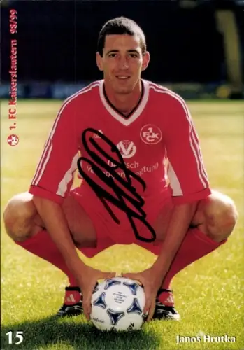 Autogrammkarte Fußballer Janos Hrutka, 1. FC Kaiserslautern, Autogramm
