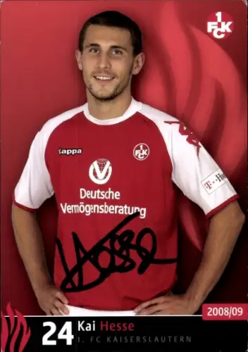 Autogrammkarte Fußballer Kai Hesse, 1. FC Kaiserslautern, Autogramm