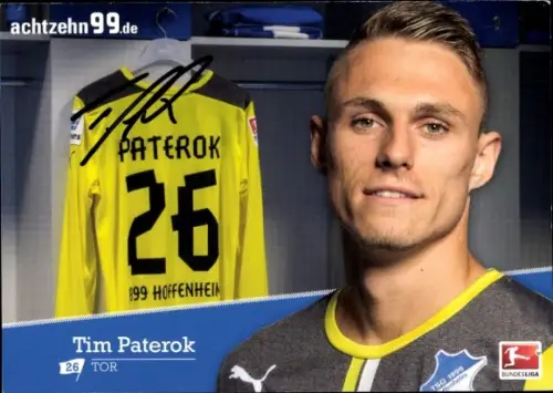 Autogrammkarte Fußballer Tim Paterok, TSG 1899 Hoffenheim, Autogramm