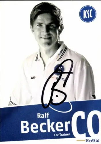 Autogrammkarte Co Trainer Ralf Becker, Karlsruher SC, Autogramm