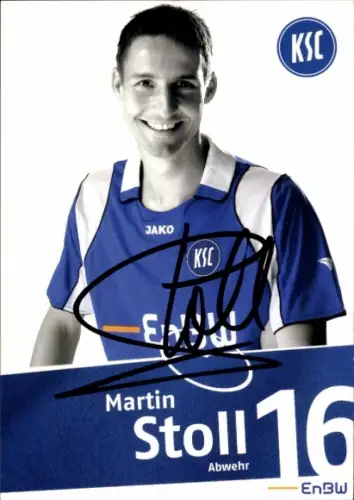 Autogrammkarte Fußballer Martin Stoll, Karlsruher SC, Autogramm
