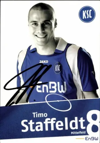 Autogrammkarte Fußballer Timo Staffeldt, Karlsruher SC, Autogramm