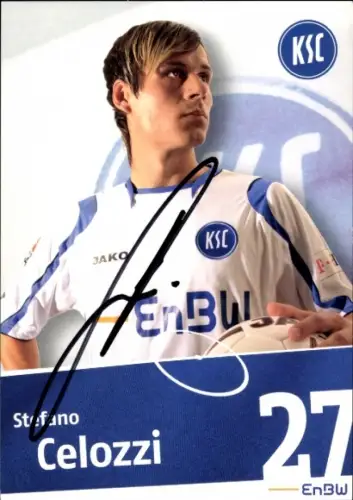 Autogrammkarte Fußballer Stefano Celozzi, Karlsruher SC, Autogramm
