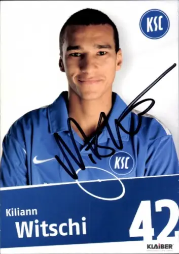 Autogrammkarte Fußballer Kiliann Witschi, Karlsruher SC, Autogramm