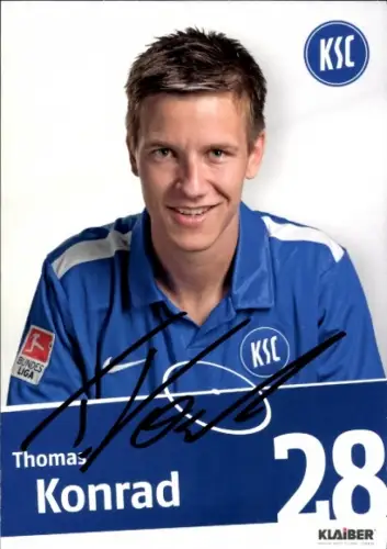 Autogrammkarte Fußballer Thomas Konrad, Karlsruher SC, Autogramm