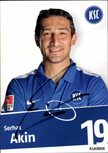 Autogrammkarte Fußballer Serhat Akin, Karlsruher SC, Autogramm