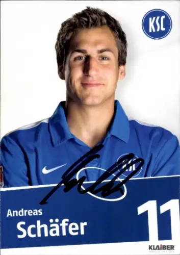 Autogrammkarte Fußballer Andreas Schäfer, Karlsruher SC, Autogramm