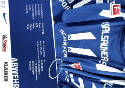 Autogrammkarte Fußballer Andreas Schäfer, Karlsruher SC, Autogramm