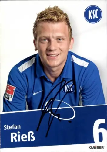 Autogrammkarte Fußballer Stefan Rieß, Karlsruher SC, Autogramm